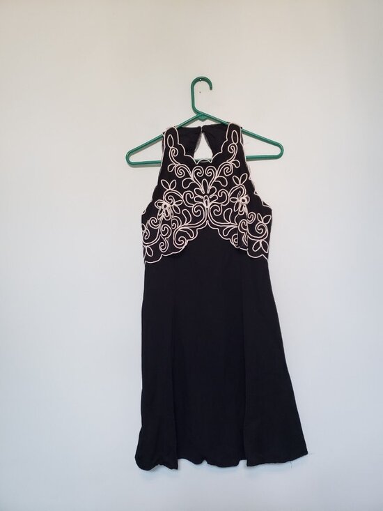 Scott McClintock Dresses & Skirts - Vtg Scott McClintock Women 8 Mini Dress Floral Piping Scalloped Whimsigoth